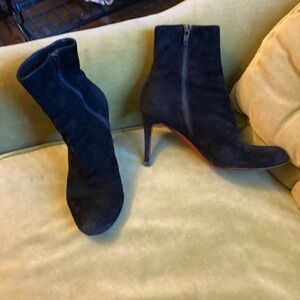 Christian Louboutin Black Suede Ankle Boots 37.5